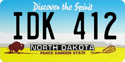 ND license plate IDK412