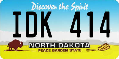 ND license plate IDK414