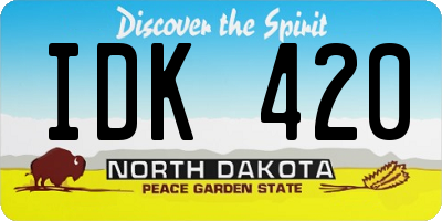 ND license plate IDK420