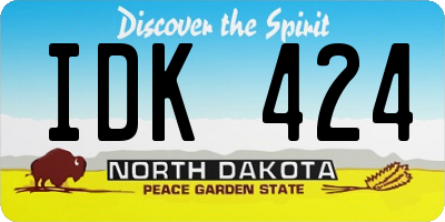 ND license plate IDK424