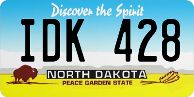 ND license plate IDK428