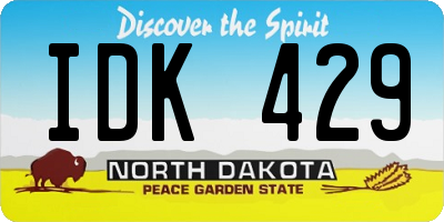 ND license plate IDK429