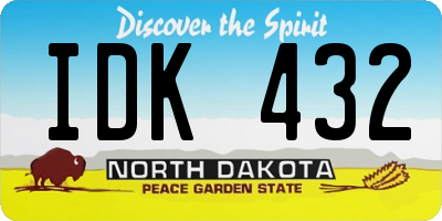 ND license plate IDK432