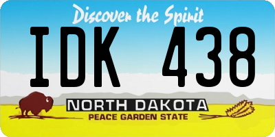 ND license plate IDK438