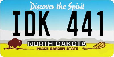 ND license plate IDK441