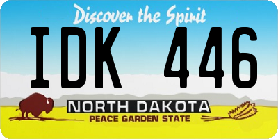 ND license plate IDK446