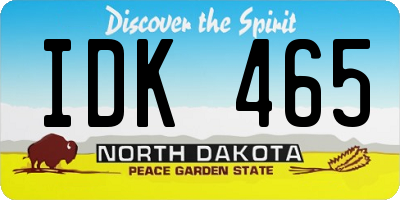 ND license plate IDK465