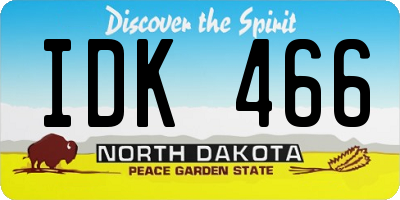 ND license plate IDK466