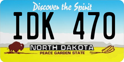 ND license plate IDK470