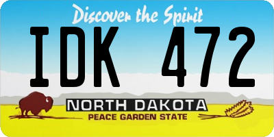 ND license plate IDK472