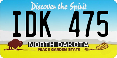 ND license plate IDK475