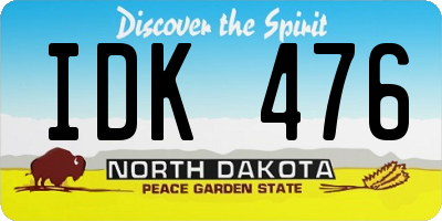 ND license plate IDK476