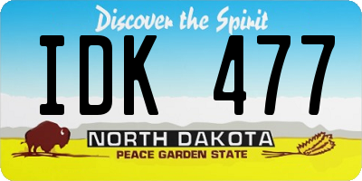 ND license plate IDK477