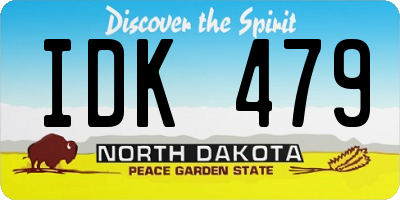 ND license plate IDK479