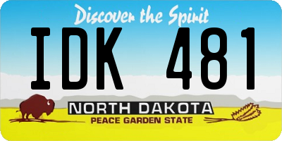 ND license plate IDK481