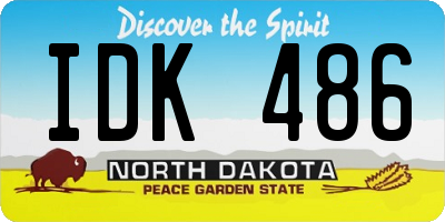 ND license plate IDK486