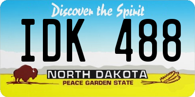 ND license plate IDK488