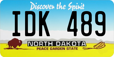 ND license plate IDK489