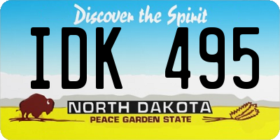 ND license plate IDK495