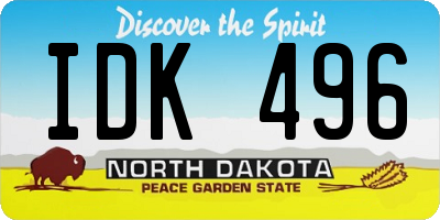ND license plate IDK496