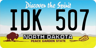 ND license plate IDK507