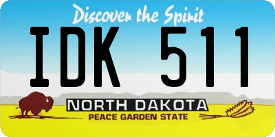 ND license plate IDK511
