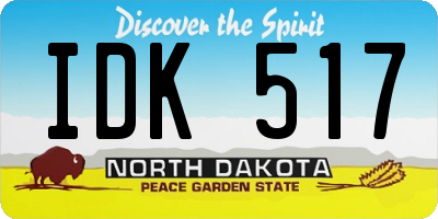 ND license plate IDK517