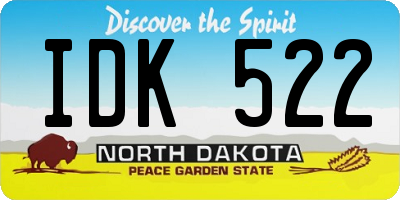 ND license plate IDK522