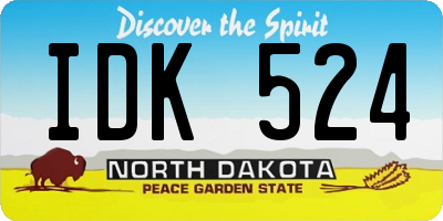 ND license plate IDK524