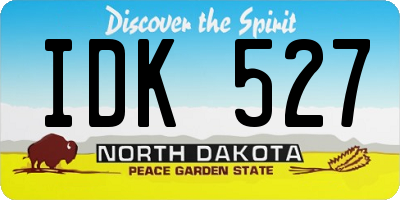 ND license plate IDK527