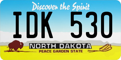 ND license plate IDK530
