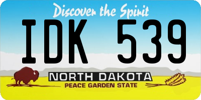 ND license plate IDK539