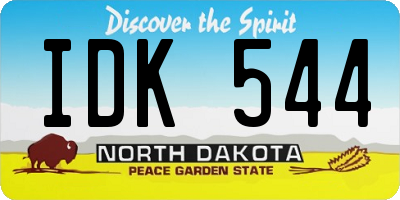 ND license plate IDK544