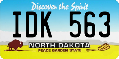 ND license plate IDK563