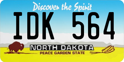 ND license plate IDK564