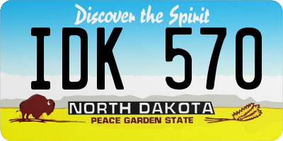 ND license plate IDK570