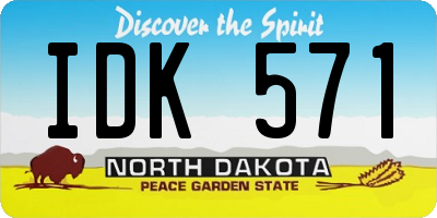 ND license plate IDK571