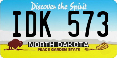ND license plate IDK573