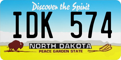 ND license plate IDK574