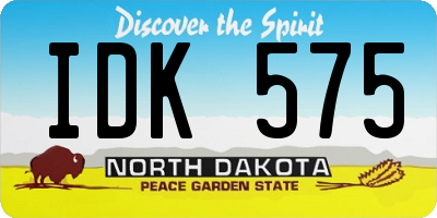 ND license plate IDK575
