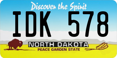 ND license plate IDK578