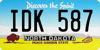 ND license plate IDK587