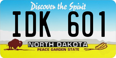 ND license plate IDK601