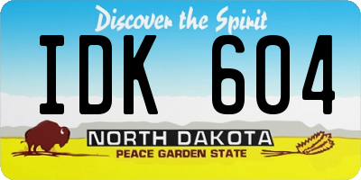 ND license plate IDK604