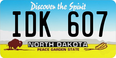 ND license plate IDK607