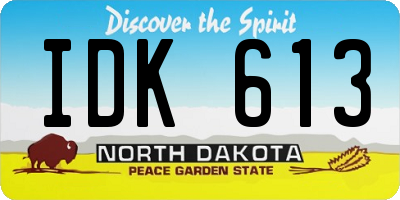 ND license plate IDK613