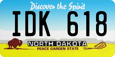 ND license plate IDK618