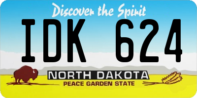 ND license plate IDK624