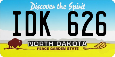 ND license plate IDK626