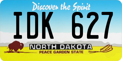 ND license plate IDK627